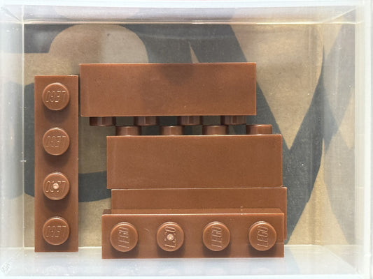 LEGO Parts - Reddish Brown Brick 1 x 4 - No 3010 - QTY 5