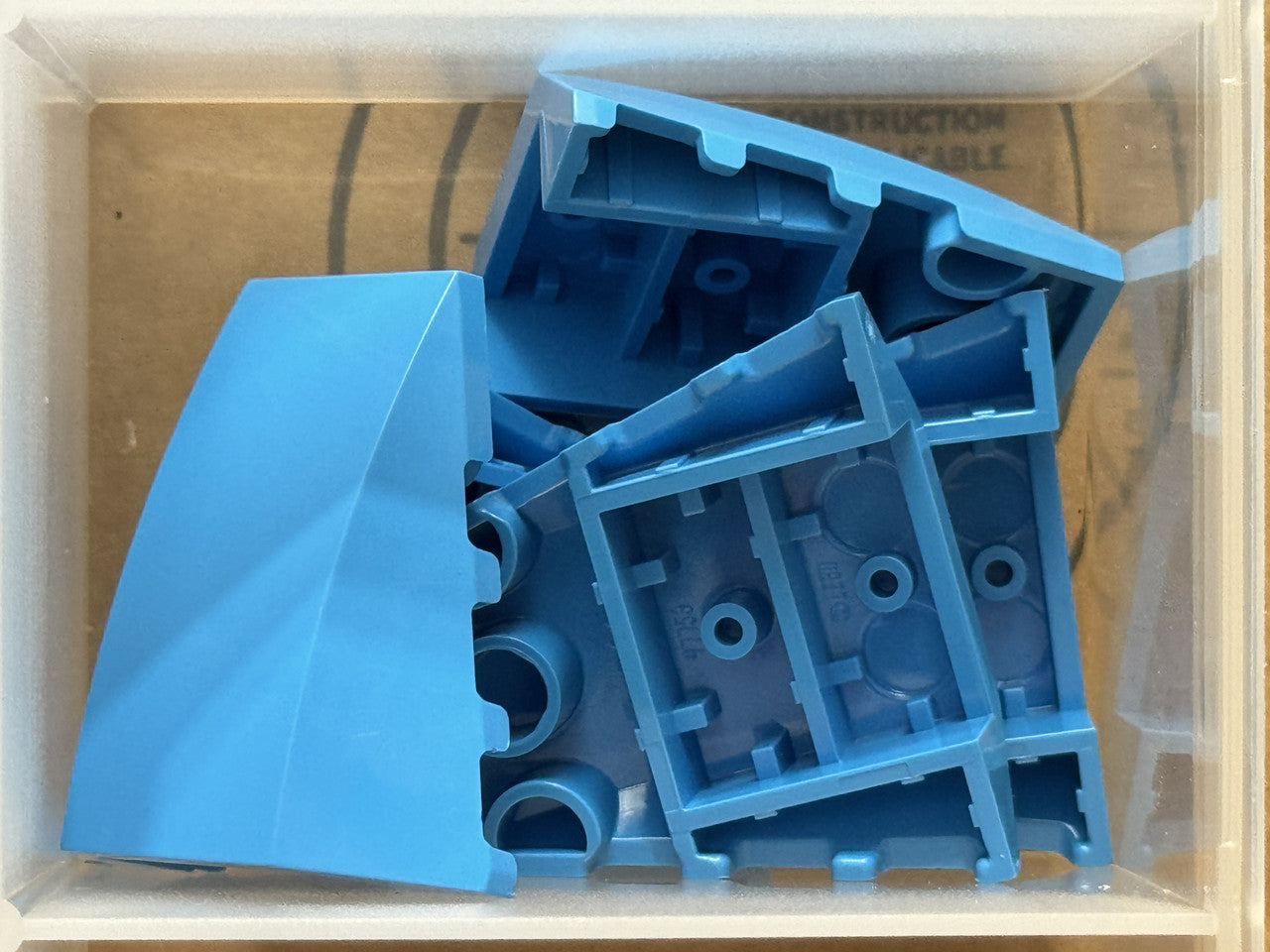LEGO Parts - Dark Azure Wedge 4 x 4 Triple Curved No Studs - No 47753 - QTY 5