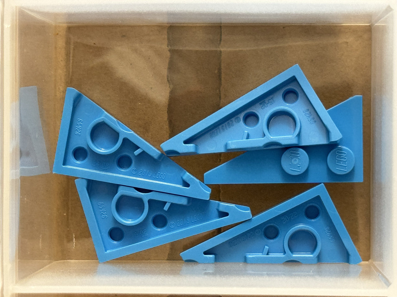LEGO Parts - Dark Azure Wedge, Plate 4 x 2 Right, Pointed - No 65426 - QTY 5