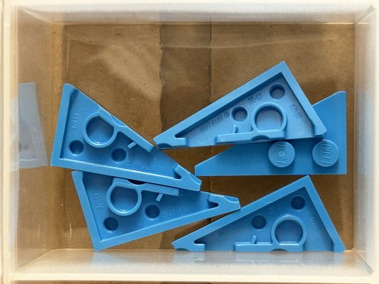 LEGO Parts - Dark Azure Wedge, Plate 4 x 2 Right, Pointed - No 65426 - QTY 5