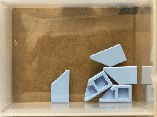 LEGO Parts - Bright Light Blue Tile, Modified 1 x 2 Wedge Left - No 5091 - QTY 5