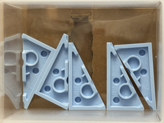LEGO Parts - Bright Light Blue, Plate 4 x 2 Left, Pointed - No 65429 - QTY 5