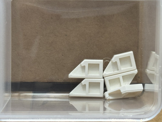 LEGO Parts - White Tile, Modified 1 x 2 Wedge Left - No 5091 - QTY 5