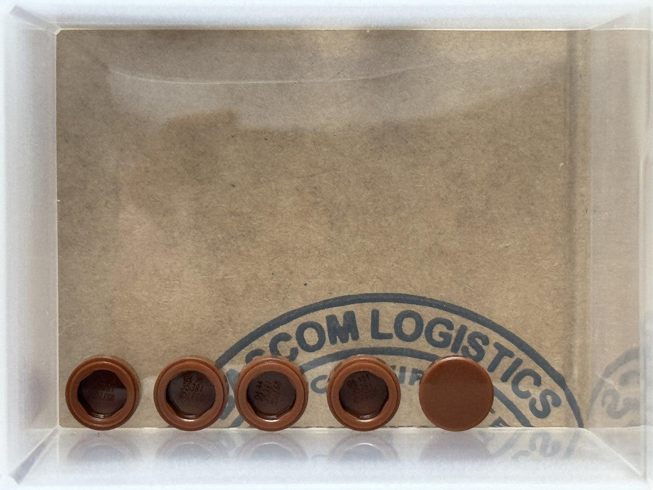 LEGO Parts - Reddish Brown Tile, Round 1 x 1 - No 98138 - QTY 5