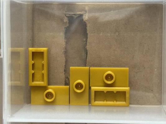 LEGO Parts - Pearl Gold Plate 1 x 2 with 1 Stud (Jumper) - No 15573 - QTY 5