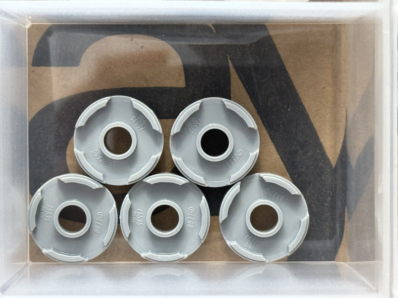 LEGO Parts - Light Bluish Gray Tile, Round 2 x 2 with Hole - No 15535 - QTY 5