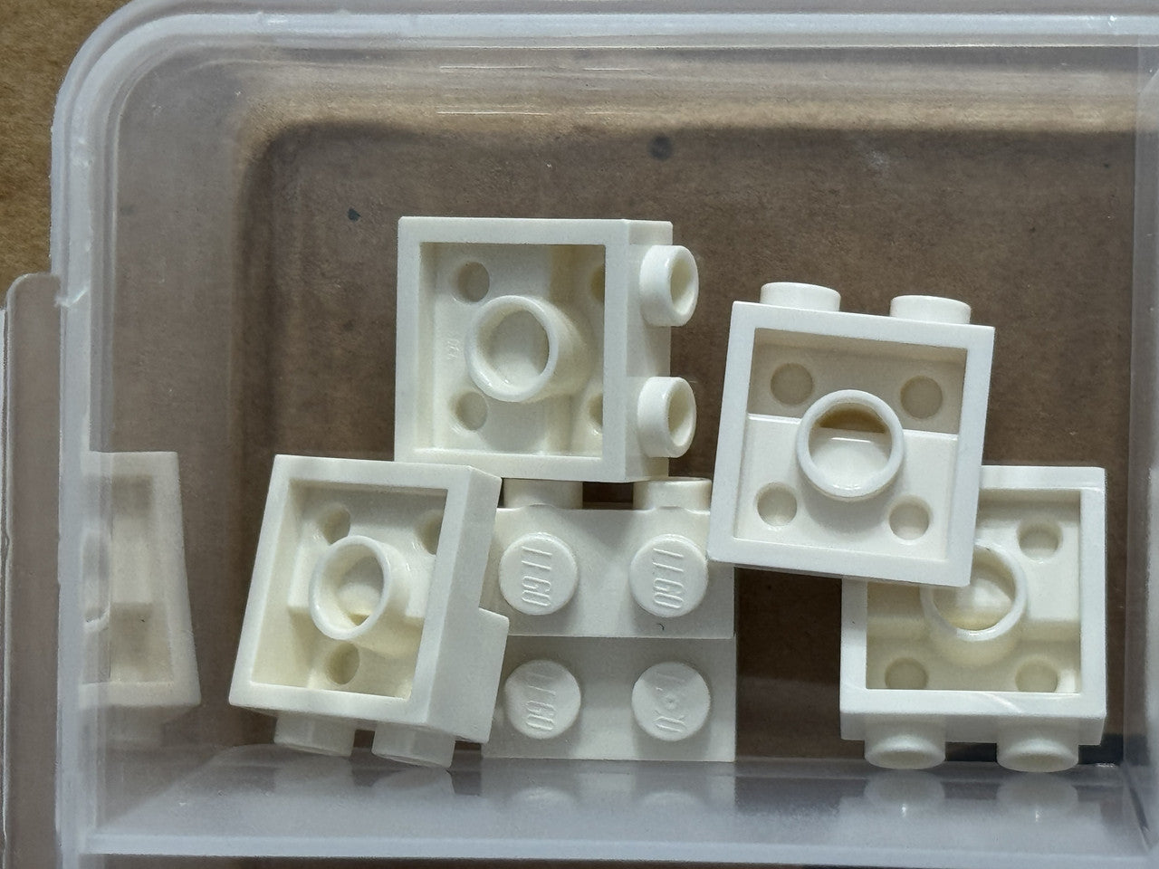 LEGO Parts - White Plate 2 x 2 x 2/3 with 2 Studs on Side - No 4304 - QTY 5