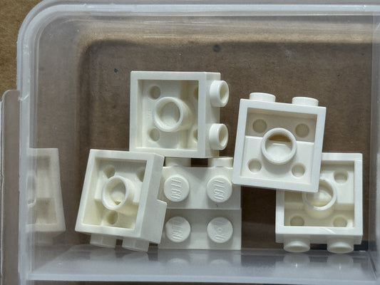 LEGO Parts - White Plate 2 x 2 x 2/3 with 2 Studs on Side - No 4304 - QTY 5