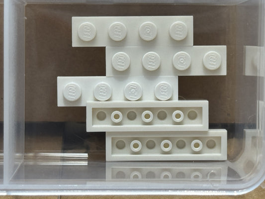 LEGO Parts - White Plate 1 x 4 - No 3710 - QTY 5