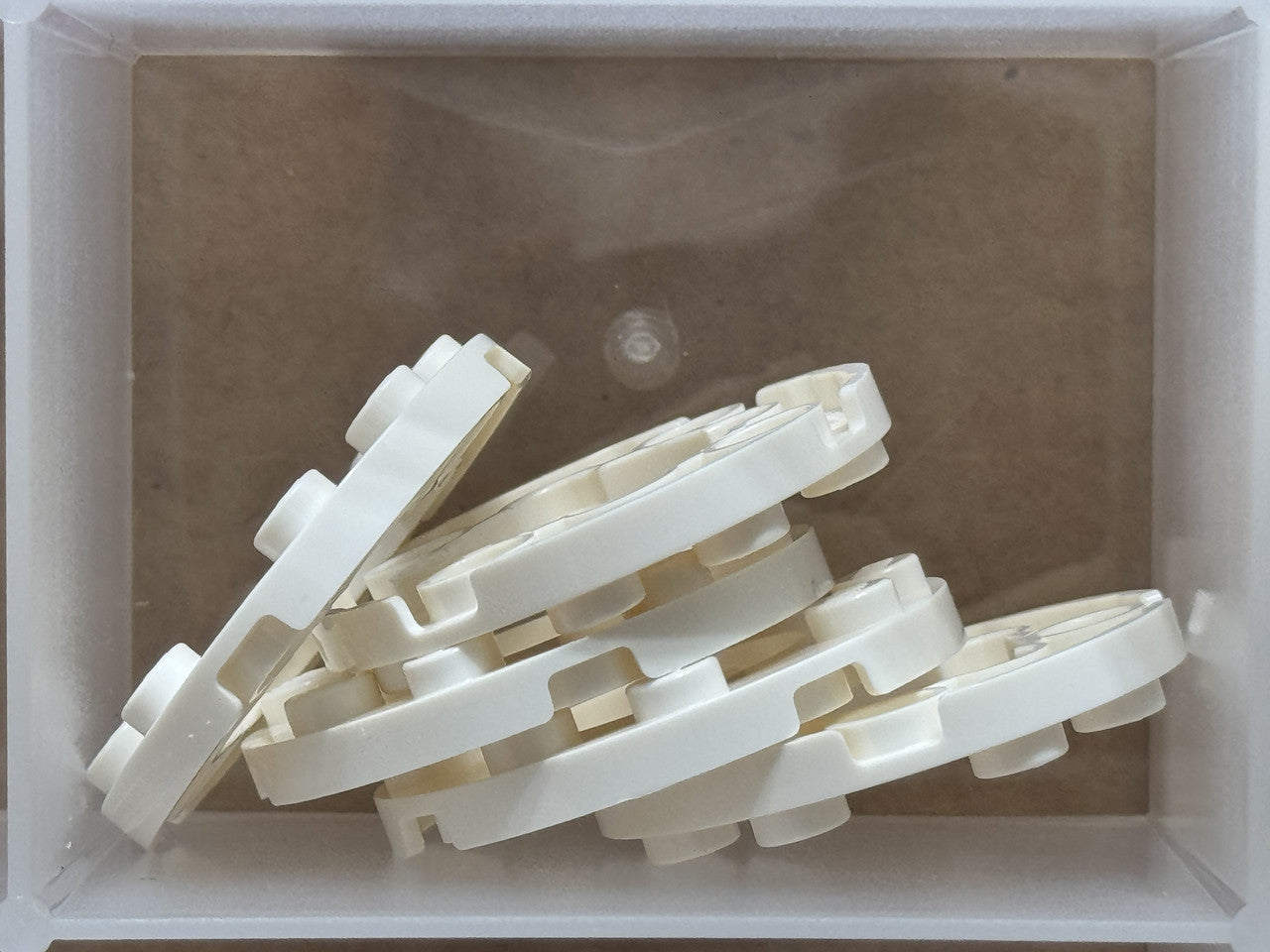 LEGO Parts - White Plate, Round 4 x 4 2 x 2 Round Open Center - No 11833 - QTY 5