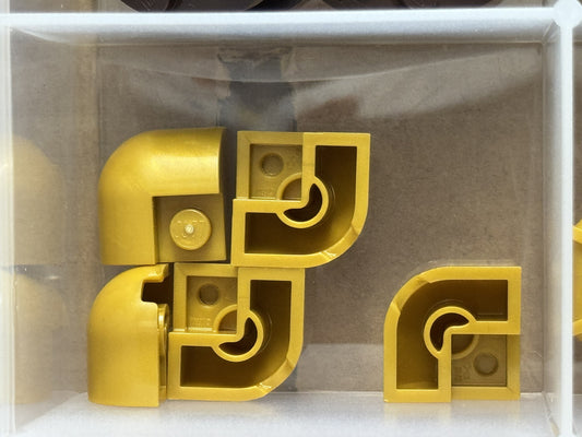LEGO Parts - Pearl Gold Slope, Curved 2 x 2 Corner Round - No 5846 - QTY 5