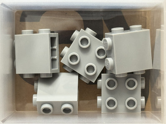 LEGO Parts - Light Bluish Gray Brick 1 x 2 Studs Side Ends - No 67329 - QTY 5