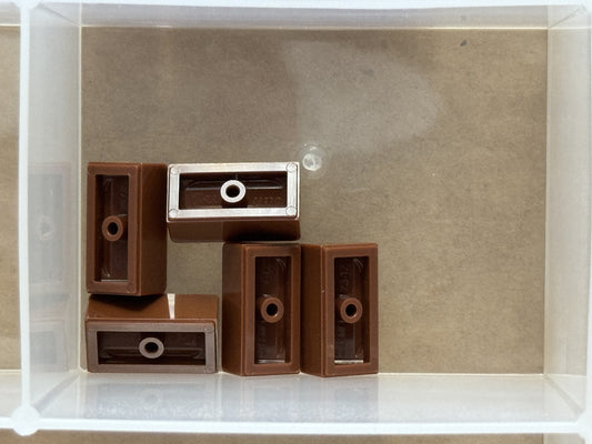 LEGO Parts - Reddish Brown Slope 30 1 x 2 x 2/3 - No 85984 - QTY 5