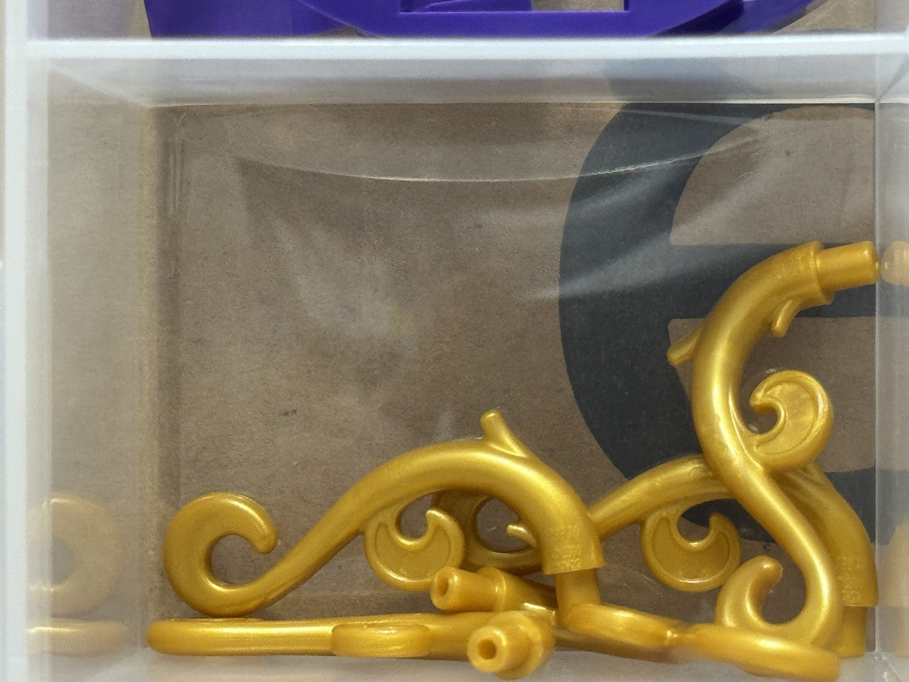 LEGO Parts - Pearl Gold Plant Stem Curved Bar Thorns Swirls - No 28870 - QTY 5