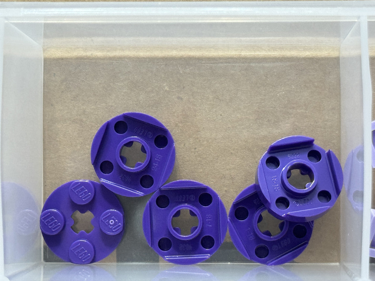 LEGO Parts - Dark Purple Plate, Round 2 x 2 with Axle Hole - No 4032 - QTY 5