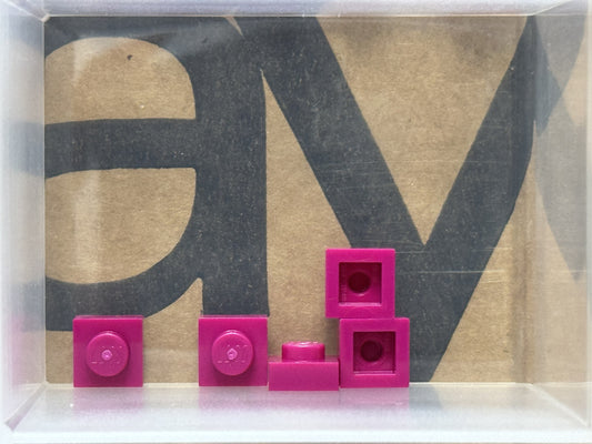 LEGO Parts - Magenta Plate 1 x 1 - No 3024 - QTY 5