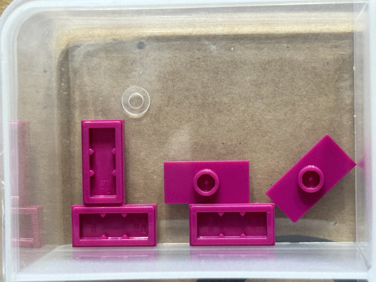 LEGO Parts - Magenta Plate 1 x 2 with 1 Stud (Jumper) - No 15573 - QTY 5