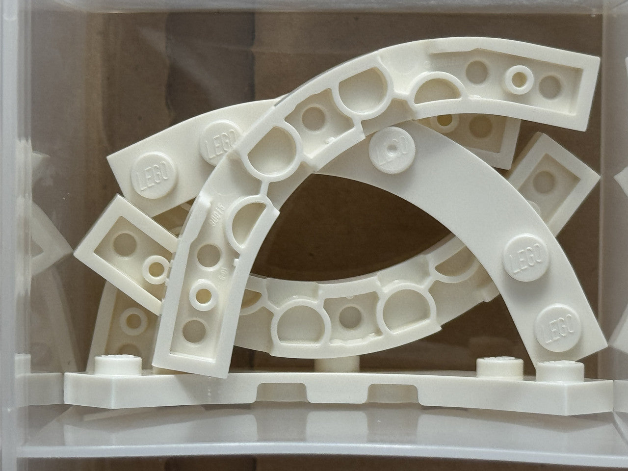 LEGO Parts - White Plate, Round Corner 5 x 5 Macaroni - No 80015 - QTY 5