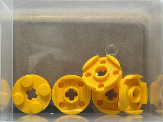 LEGO Parts - Bright Light Orange Plate, Round 2 x 2 Axle Hole - No 4032 - QTY 5
