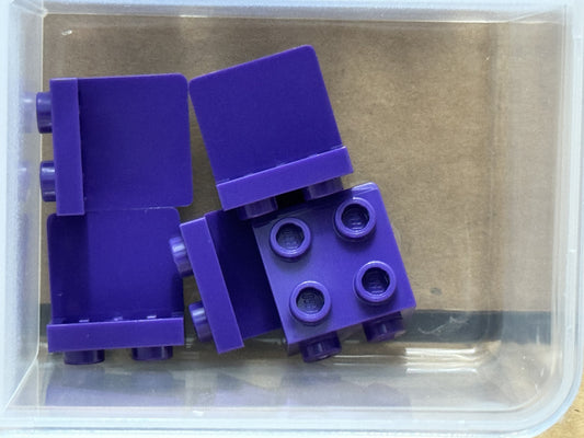 LEGO Parts - Dark Purple Bracket 1 x 2 - 2 x 2 - No 44728 - QTY 5
