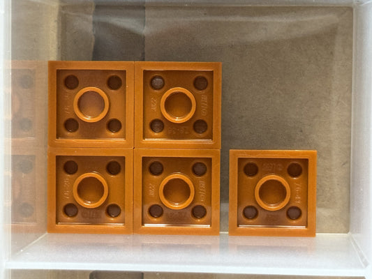 LEGO Parts - Dark Orange Plate 2 x 2 - No 3022 - QTY 5