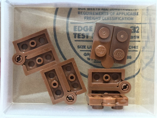 LEGO Parts - Reddish Brown Hinge Plate 1 x 4 Swivel - No 2429c01 - QTY 5
