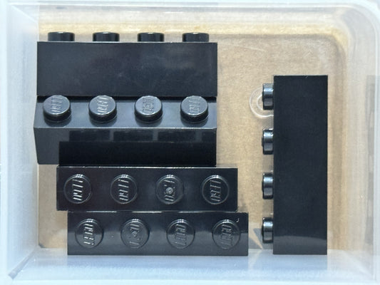 LEGO Parts - Black Brick 1 x 4 - No 3010 - QTY 5