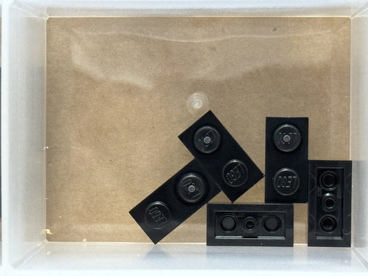 LEGO Parts - Black Plate 1 x 2 - No 3023 - QTY 5