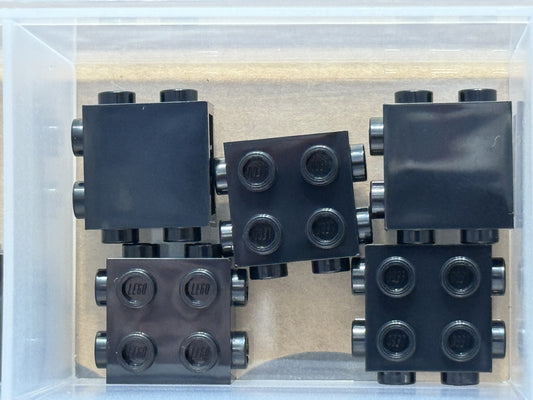 LEGO Parts - Black Brick 1 x 2 x 1 2/3 Studs Side Ends - No 67329 - QTY 5