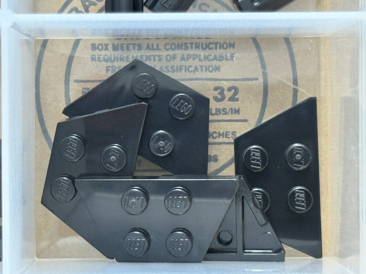 LEGO Parts - Black Wedge, Plate 2 x 4 - No 51739 - QTY 5