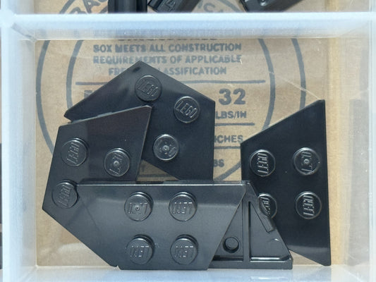 LEGO Parts - Black Wedge, Plate 2 x 4 - No 51739 - QTY 5