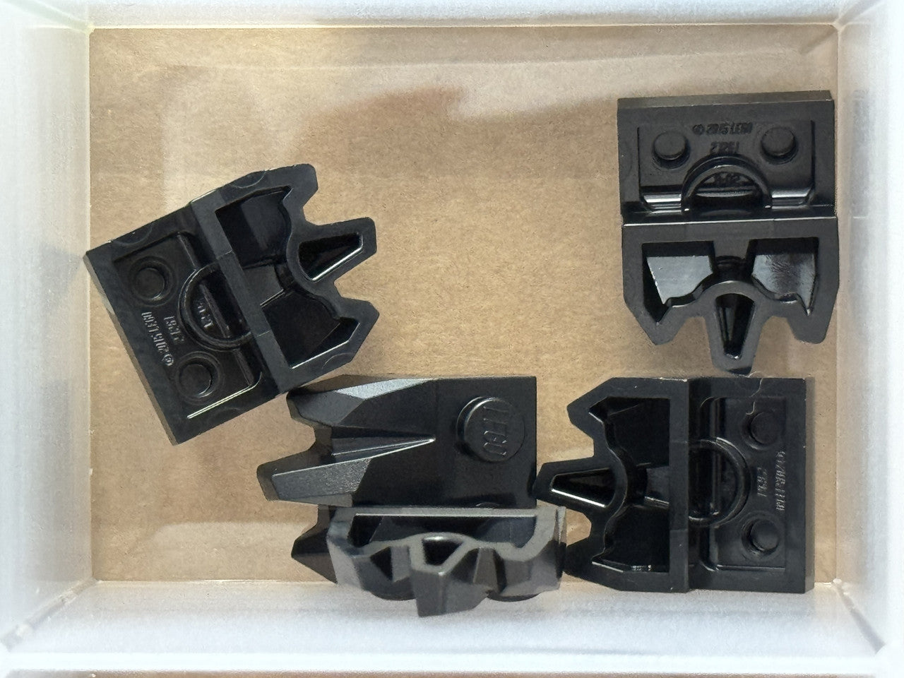 LEGO Parts - Black Plate 1 x 2 with 3 Claws / Rock Fingers - No 27261 - QTY 5