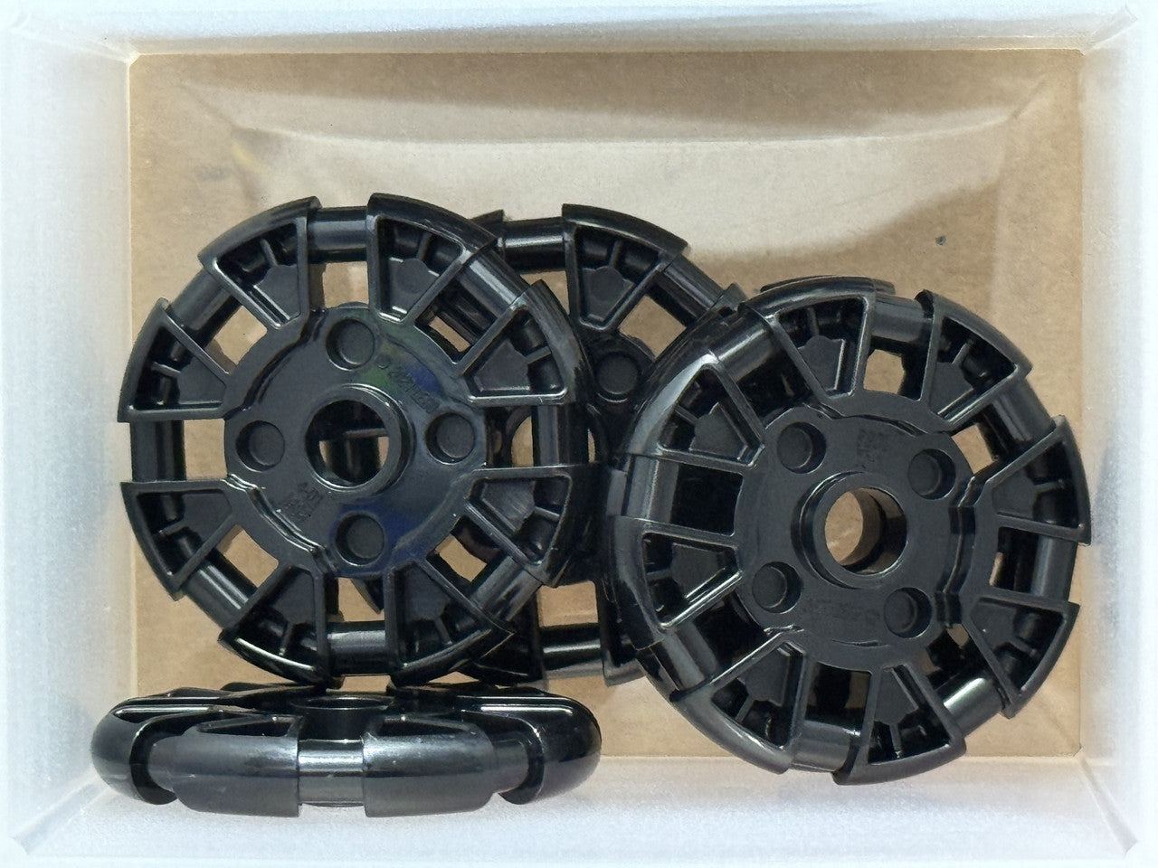 LEGO Parts - Black Plate, Modified 2 x 2 with Bar Frame Round - No 7068 - QTY 5