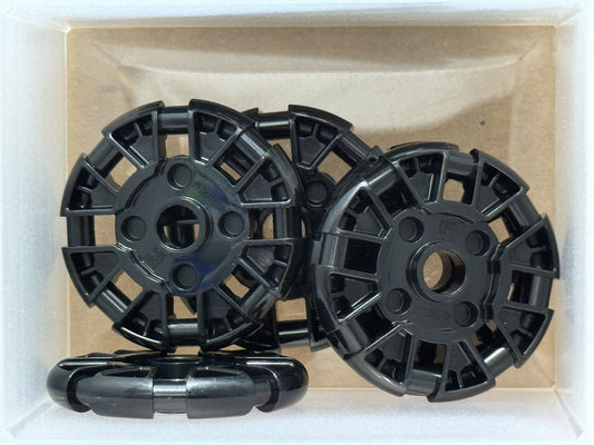 LEGO Parts - Black Plate, Modified 2 x 2 with Bar Frame Round - No 7068 - QTY 5