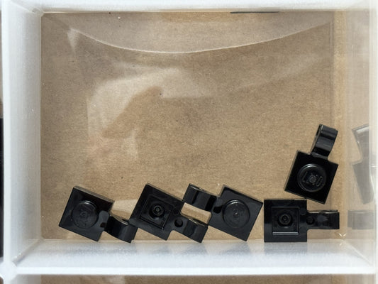 LEGO Parts - Black Plate 1 x 1 with Open O Clip - No 61252 - QTY 5