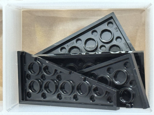 LEGO Parts - Black Wedge, Plate 6 x 3 Right - No 54383 - QTY 5