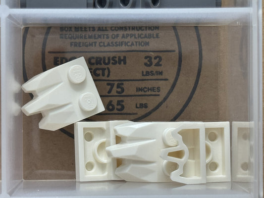 LEGO Parts - White Plate 1 x 2 with 3 Claws / Rock Fingers - No 27261 - QTY 5