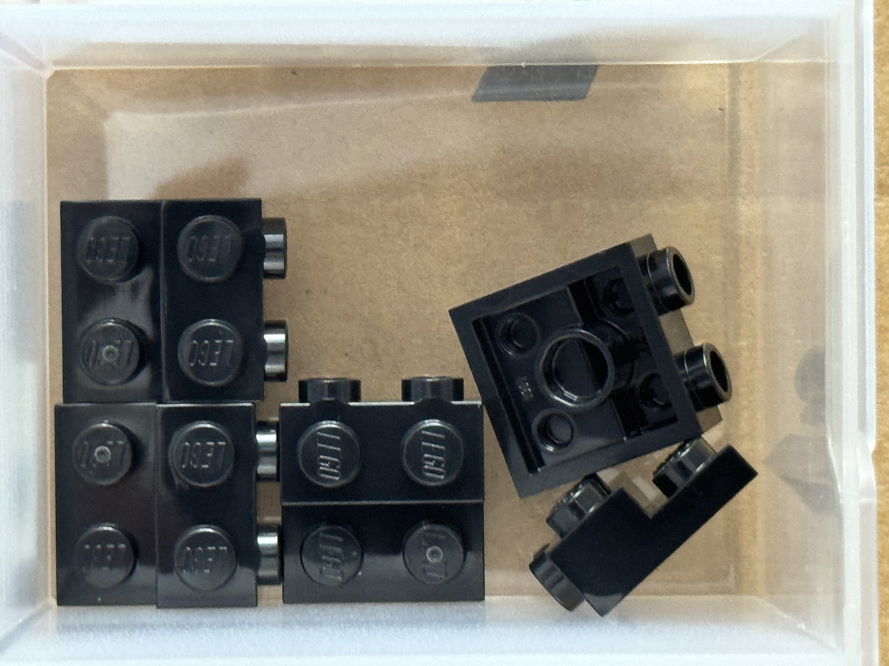 LEGO Parts - Black Plate 2 x 2 x 2/3 with 2 Studs on Side - No 4304 - QTY 5