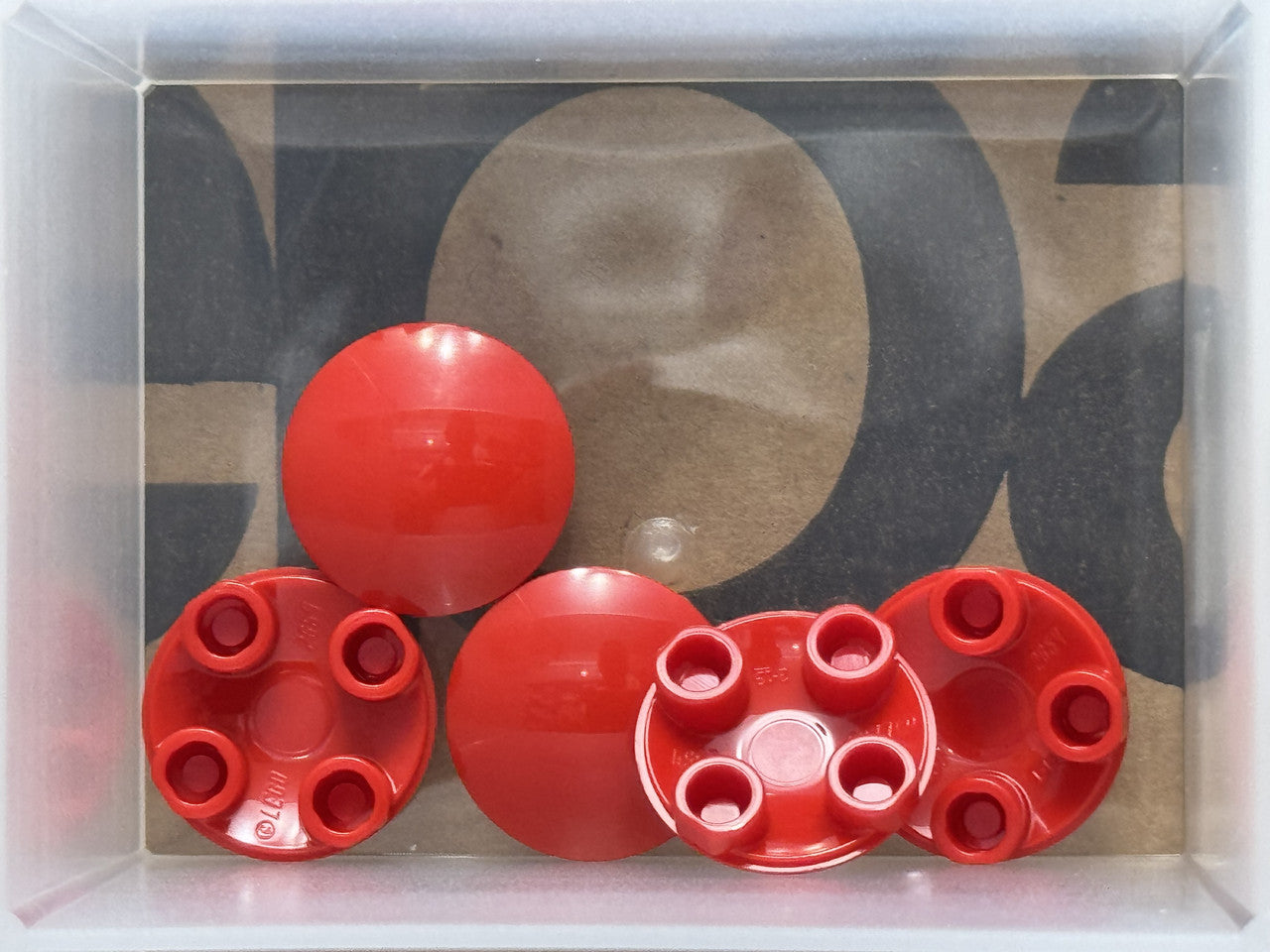 LEGO Parts - Red Plate, Round 2 x 2 (Boat Stud) - No 2654 - QTY 5