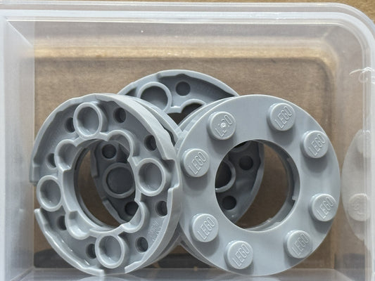 LEGO Parts - Light Bluish Gray Plate, Round 4 x 4 2 x 2 Open - No 11833 - QTY 5