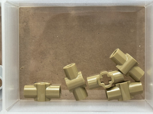 LEGO Parts - Dark Tan Technic, Axle Hub with 2 Bar Holders - No 24122 - QTY 5