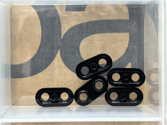 LEGO Parts - Black Plate, Round 1 x 2 with Open Studs - No 35480 - QTY 5