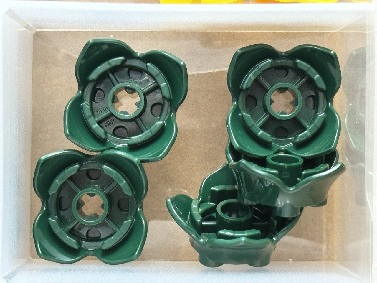 LEGO Parts - Dark Green Plant Leaves 2 x 2 4 Petals - No 15469 - QTY 5