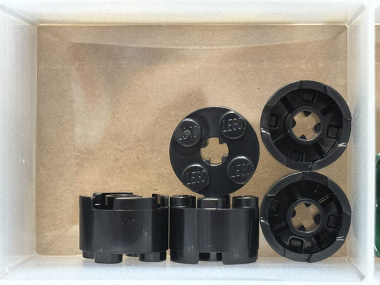 LEGO Parts - Black Brick, Round 2 x 2 with Axle Hole - No 3941 - QTY 5