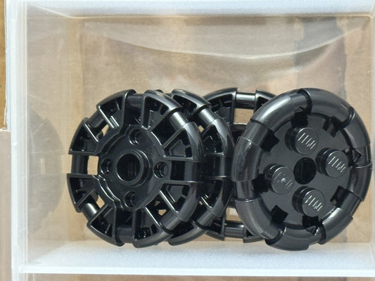 LEGO Parts - Black Plate, Modified 2 x 2 with Bar Frame Round - No 7068 - QTY 5