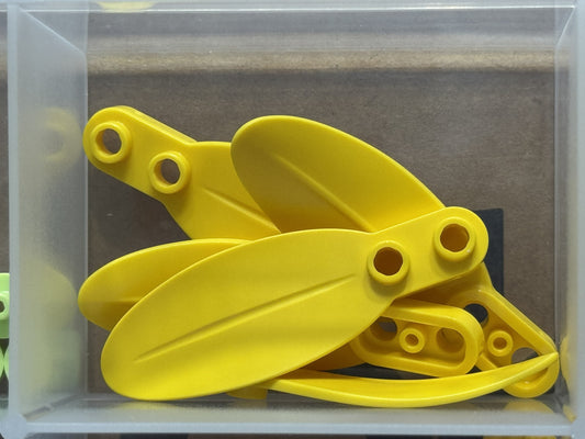 LEGO Parts - Yellow Plant Plate, Round 1 x 2 with Rounded Leaf - No 3565 - QTY 5