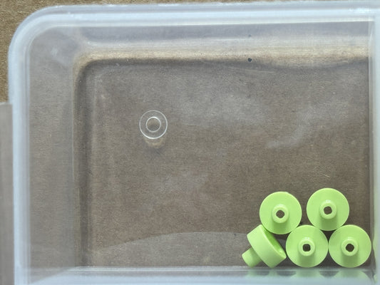 LEGO Parts - Yellowish Green Tile, Round 1 x 1 Bar Pin Hole - No 20482 - QTY 5