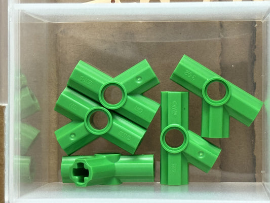 LEGO Parts - Bright Green Technic, Axle Pin Angled Triple - No 7329 - QTY 5