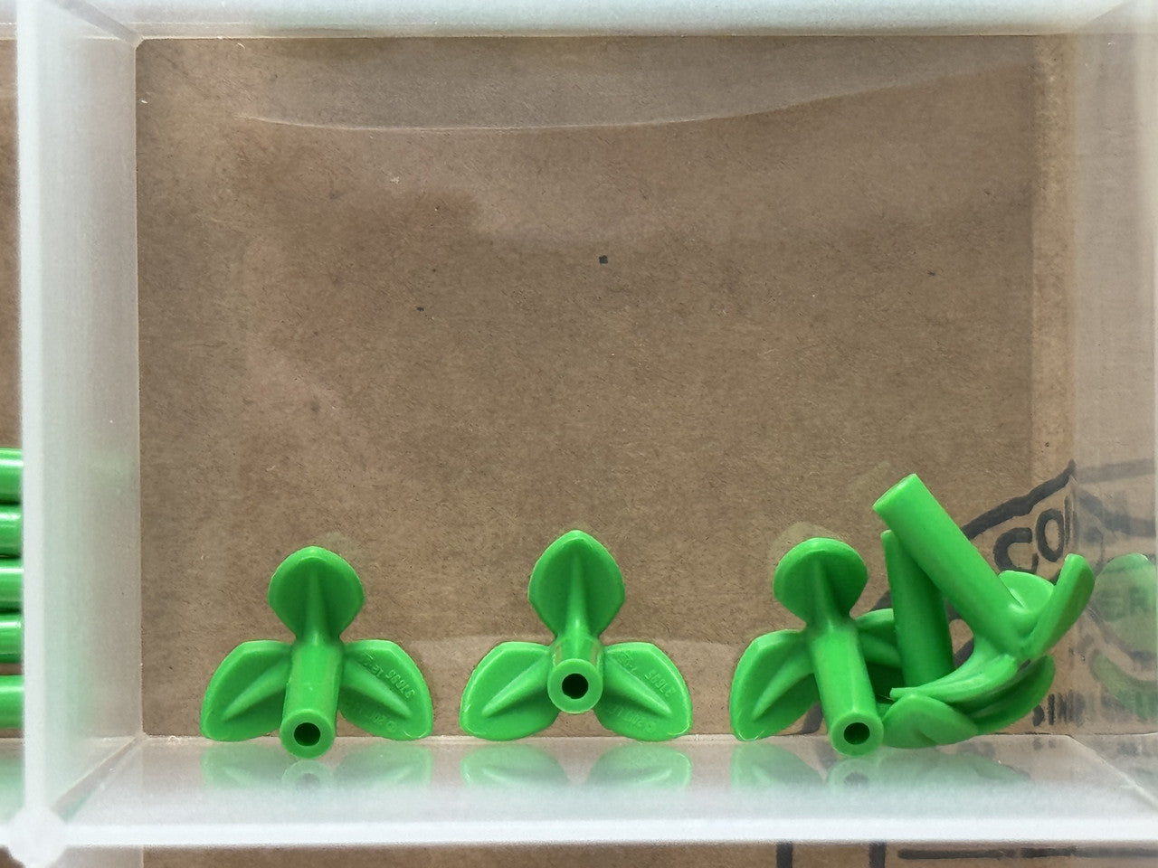 LEGO Parts - Bright Green Plant Stem Bar, 3 Leaves Pin Hole - No 37695 - QTY 5