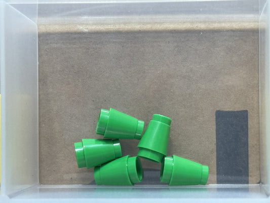 LEGO Parts - Bright Green Cone 1 x 1 with Top Groove - No 4589b - QTY 5